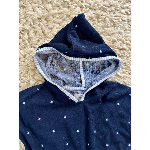 Girls Crown & Ivy Kids Navy Star Print Hooded Swim Coverup Size 6 - Picture 5 of 7